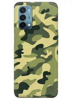Военный чехол на OnePlus Nord N200 5G из прочного силикона с хаки принтом - Зеленый камуфляж