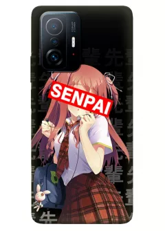 Сяоми 11Т Про чехол из силикона - Senpai рыжеволосая школьница
