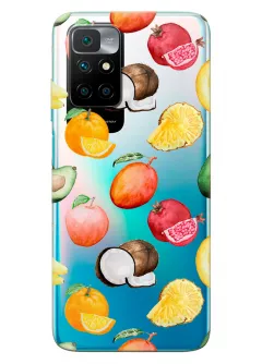 Вкусный чехол для Xiaomi Redmi 10 с картинкой летних фруктов