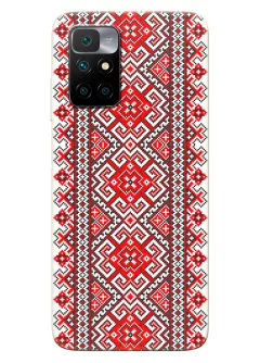 Патриотический чехол на Xiaomi Redmi 10 с орнаментами украинской вышиванки