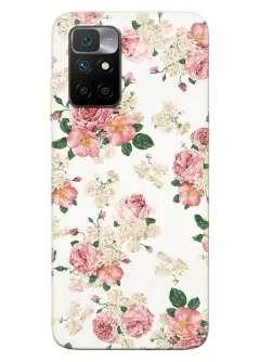 Xiaomi Redmi 10 Prime чехол с красивыми букетами цветов для девушек