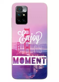 Накладка для Redmi 10 Prime из силикона с позитивным дизайном - Enjoy Every Moment