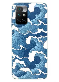 Защитный бампер для Xiaomi Redmi 10 Prime с нарисованным волнами