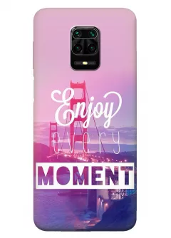 Накладка для Redmi Note 10 Lite из силикона с позитивным дизайном - Enjoy Every Moment