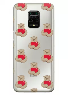 Xiaomi Redmi Note 10 Lite прозрачный силиконовый чехол с принтом - Влюбленные медведи