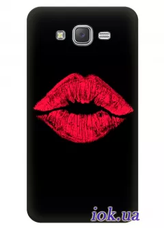 Чехол для Galaxy J7 - Red lipstick