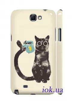 Чехол для Galaxy Note 2 - Чёрный кот