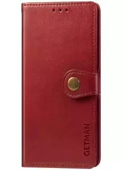 Кожаный чехол книжка GETMAN Gallant (PU) для TECNO Spark 10, Красный