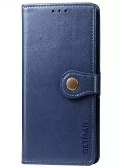 Кожаный чехол книжка GETMAN Gallant (PU) для TECNO Spark 10, Синий