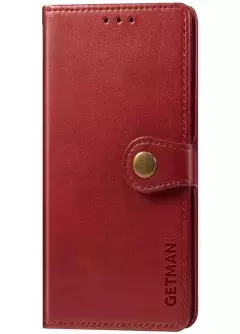Кожаный чехол книжка GETMAN Gallant (PU) для ZTE Blade A72, Красный