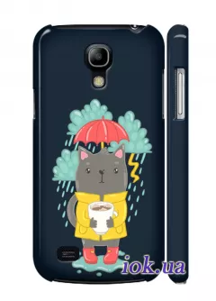 Чехол на Galaxy S4 mini - Котик под дождём