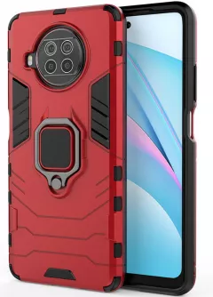 Ударопрочный чехол Transformer Ring for Magnet для Xiaomi Mi 10T Lite / Redmi Note 9 Pro 5G, Красный / Dante Red