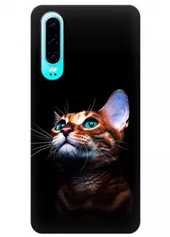 Чехол для Huawei P30 - Зеленоглазый котик