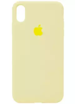 Чехол Silicone Case Full Protective (AA) для Apple iPhone X || Apple iPhone XS, Желтый / Mellow Yellow