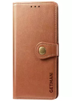 Кожаный чехол книжка GETMAN Gallant (PU) для Samsung Galaxy A13 4G, Коричневый