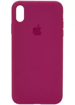 Чехол Silicone Case Full Protective (AA) для Apple iPhone XS || Apple iPhone X, Красный / Rose Red