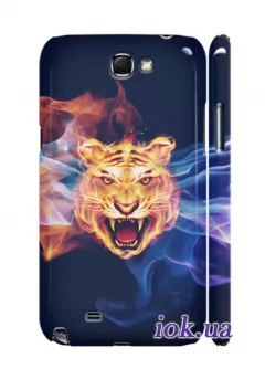 Чехол для Galaxy Note 2 - Огненный тигр