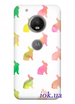Чехол для Motorola Moto G5 Plus - Разноцветные зайки