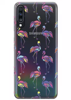 Чехол для Galaxy A70 - Экзотические птицы