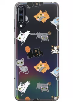 Чехол для Galaxy A70s - Котятки
