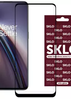 Защитное стекло SKLO 3D (full glue) для Oppo Reno 7 4G / Reno 7 Lite 5G / Reno 8 4G / Reno 8 Lite, Черный
