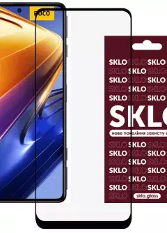 Защитное стекло SKLO 3D (full glue) для Xiaomi Poco F4 GT, Черный