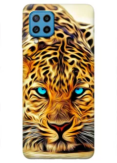 Чехол Samsung Galaxy M22 из тонкого силикона с красивым леопардом