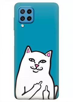 Samsung Galaxy M22 прикольный чехол с наглым котом с факами