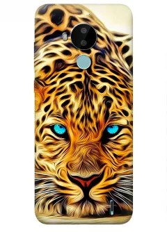 Чехол Nokia C30 из тонкого силикона с красивым леопардом