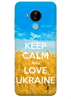 Бампер на Нокия С30 с патриотическим дизайном - Keep Calm and Love Ukraine