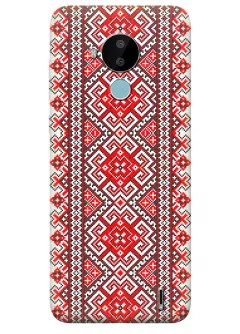 Патриотический чехол на Nokia C30 с орнаментами украинской вышиванки