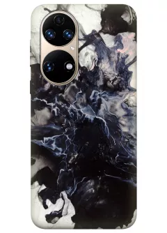 Чехол силиконовый на Хуавей П50 с уникальным рисунком - Взрыв мрамора