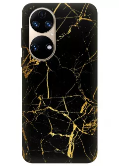 Необыкновыенный чехол для телефона Huawei P50 - Золотой мрамор