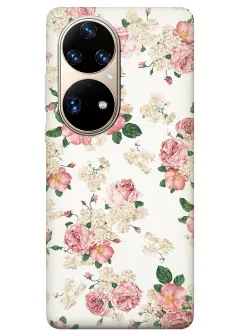Huawei P50 Pro чехол с красивыми букетами цветов для девушек