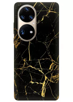 Необыкновыенный чехол для телефона Huawei P50 Pro - Золотой мрамор
