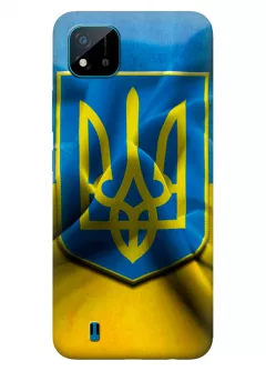 Реалми С11 2021 чехол с печатью флага и герба Украины