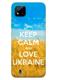Бампер на Реалми С11 2021 с патриотическим дизайном - Keep Calm and Love Ukraine