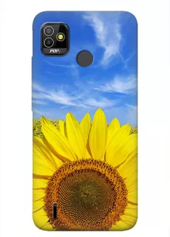 Красочный чехол на Техно Поп 5 с цветком солнца - Подсолнух