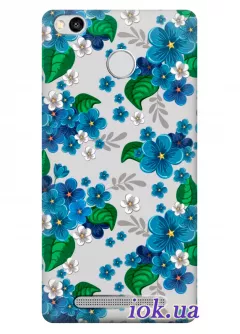 Чехол для Xiaomi Redmi 3S - Синие цветы