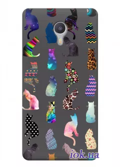 Чехол для Meizu Max - Разноцветные коты