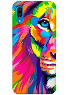 Чехол для Galaxy A30 - Красочный лев