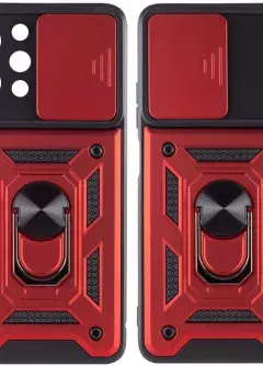 Ударопрочный чехол Camshield Serge Ring для Xiaomi Redmi 12 / Poco M6 Pro, Красный