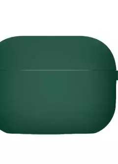 Силиконовый футляр с микрофиброй для наушников Airpods Pro, Зеленый / Pine green