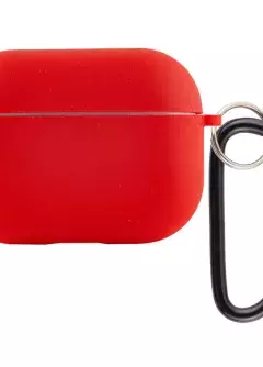 Силиконовый футляр с микрофиброй для наушников Airpods Pro, Красный / Red