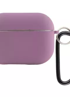 Силиконовый футляр с микрофиброй для наушников Airpods Pro, Лиловый / Lilac Pride