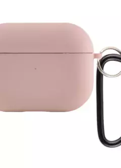 Силиконовый футляр с микрофиброй для наушников Airpods Pro, Розовый / Pink Sand