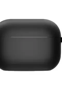 Силиконовый футляр с микрофиброй для наушников Airpods Pro, Черный / Black