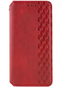 Кожаный чехол-книжка GETMAN Cubic (PU) для Xiaomi Redmi Note 13 Pro 5G , Красный