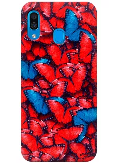 Чехол для Galaxy A30 - Красные бабочки