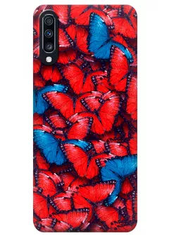 Чехол для Galaxy A70 - Красные бабочки